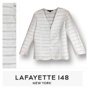 LAFAYETTE 148 New York 100% Linen Summer White Blazer Size 8
